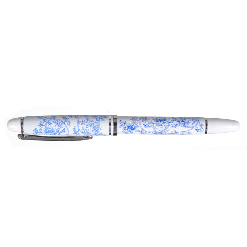 JINHAO 1 Piece Chinese Blue and White Porcelain Pattern Medium Nib Fountain Pen