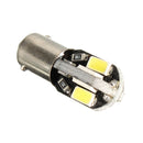 2pcs 12V Ba9s 2W 100LM 6000K T4W White 6 SMD LED Dashboard License Wide Light Lamp Motorcycle Car