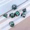 Zinc Alloy Metal Polyhedral Dice Silver Border Green Enamel Body Role Playing Game Dice Gadget RPG