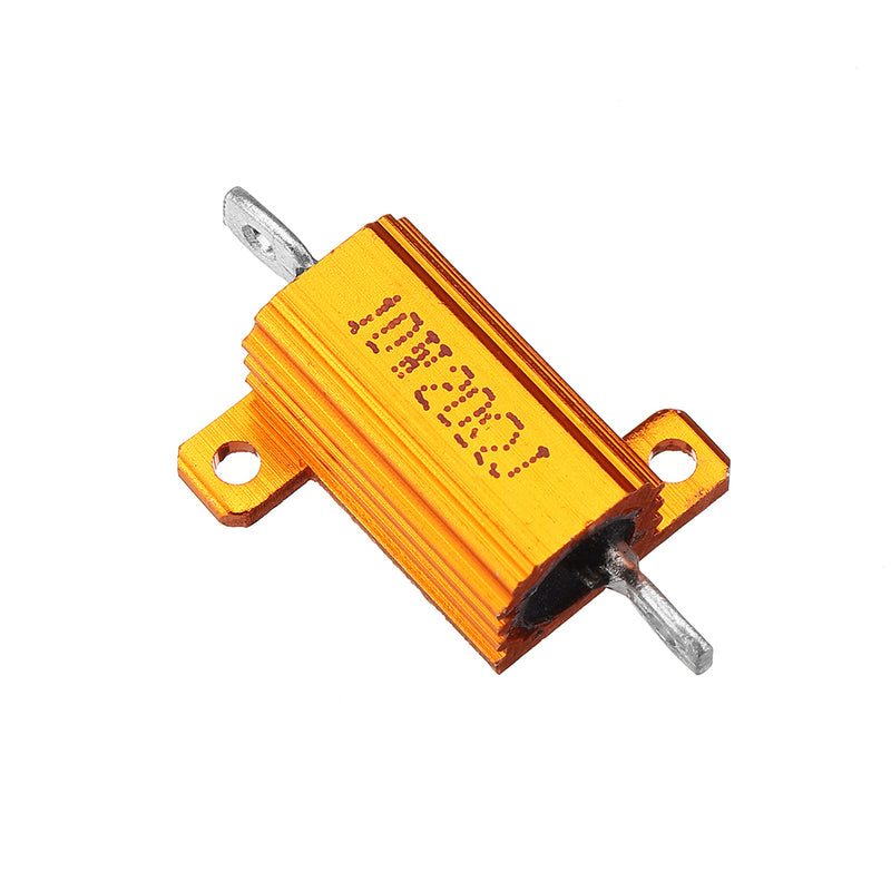10pcs RX24 10W 20R 20RJ Metal Aluminum Case High Power Resistor Golden Metal Shell Case Heatsink Resistance Resistor