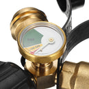 Outdoor Camping Stove Converter Brass Y-Splitter Tee Adapter Connector With Propane Tank Gauge