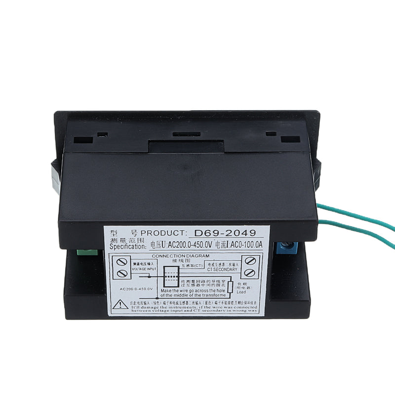 4 In 1 AC Voltmeter Ammeter Power Energy Meter AC 200.0-450.0V 0.01-100A HD Color Screen 180 Degrees LED