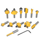 12pcs 8mm Shank Router Bit Set Woodworking Cutter Tool With Wooden Case