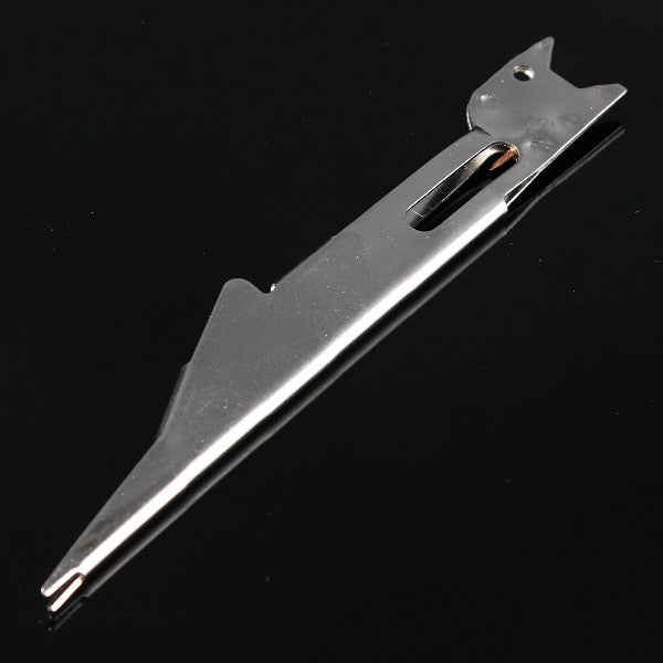 Tie Fast Knot Tying Tool Fly Fish Fishing Line Tyer With Hook Eye Cleaner Silver