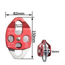 Outdoor Climbing Aluminium Magnesium Alloy Double Pulley Downhill Equipmet