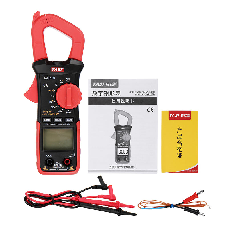 TA8315B Clamp Meter Multimeter High Precision Digital Ammeter Table  AC and DC Universal Automatic Multifunction
