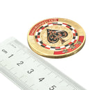 Metal Poker Guard Card Gold Plated With Round Plastic Case Protector Coin Chip