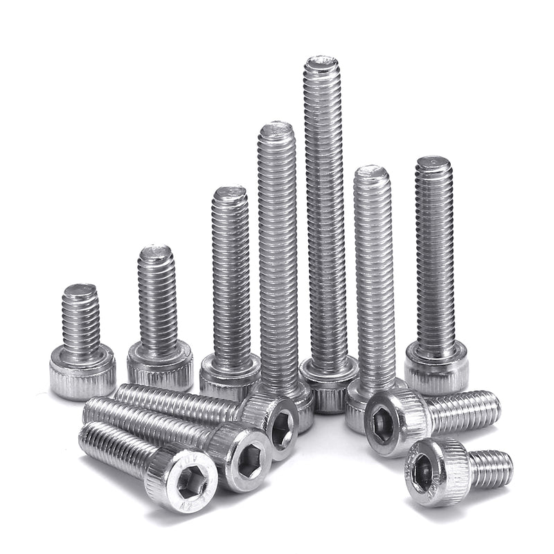 Suleve M4SH4 180Pcs M4 304 Stainless Steel Screw Hex Socket Cap Head 6-35mm Bolt Assortment Kit