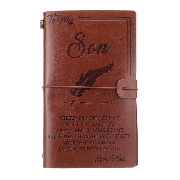 To My Wife I Love You from Husband Engraved Leather Journal Notebook Diary Custom Message Quotes Gift Anniversary Birthday Graduation type two