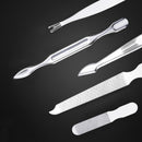 Y.F.M 18pcs Stainless Steel Nail Clippers Set Blackhead Extractor Tweezers Scissors Manicure Tools