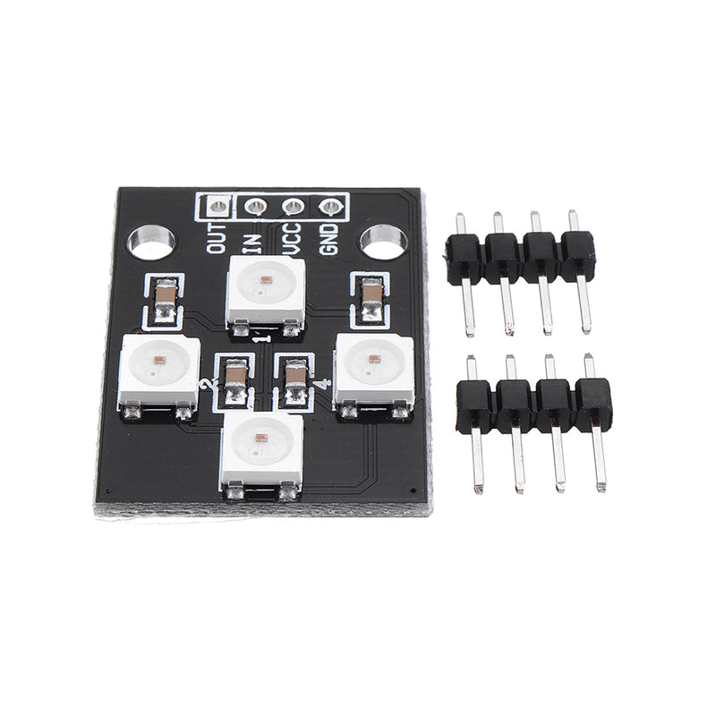 WS2812B-4 5V 5050 RGB LED Lamp Panel Board 4-Bit Full-color Driver Module Development Board