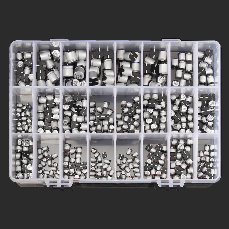 400pcs 24Value 1uF~1000uF SMD Aluminum Electrolytic Capacitors Assortment Kit With Box