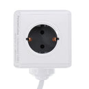 Allocacoc Powercube Smart EU Plug Power Strip Travel Adapter Multi Socket 2 USB 5V 2.1A Ports 4 Outlets With 1.5M/3M Extension Cable