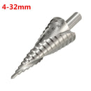 4-12/20/32mm HSS Hex Shank Spiral Groove Step Cone Drill Bit Hole Cutter