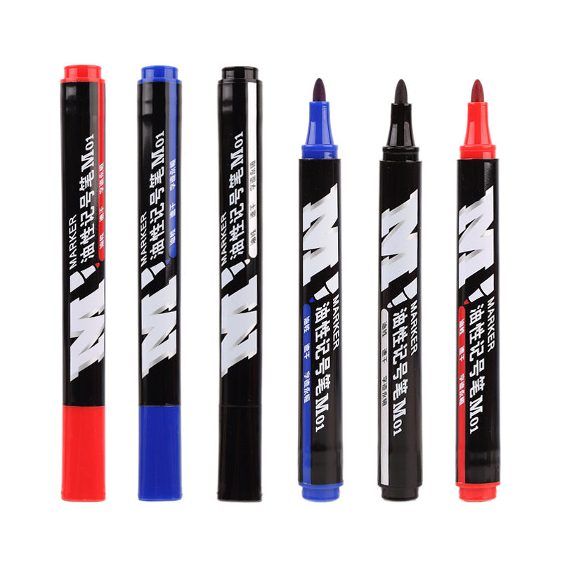 M&G MG2130/Y22O4 1 Piece Dual Head Marker Pen Black/Blue/Red Extra Fine Point Oil Ink Liner Twin Mark Pens Office School Supplies