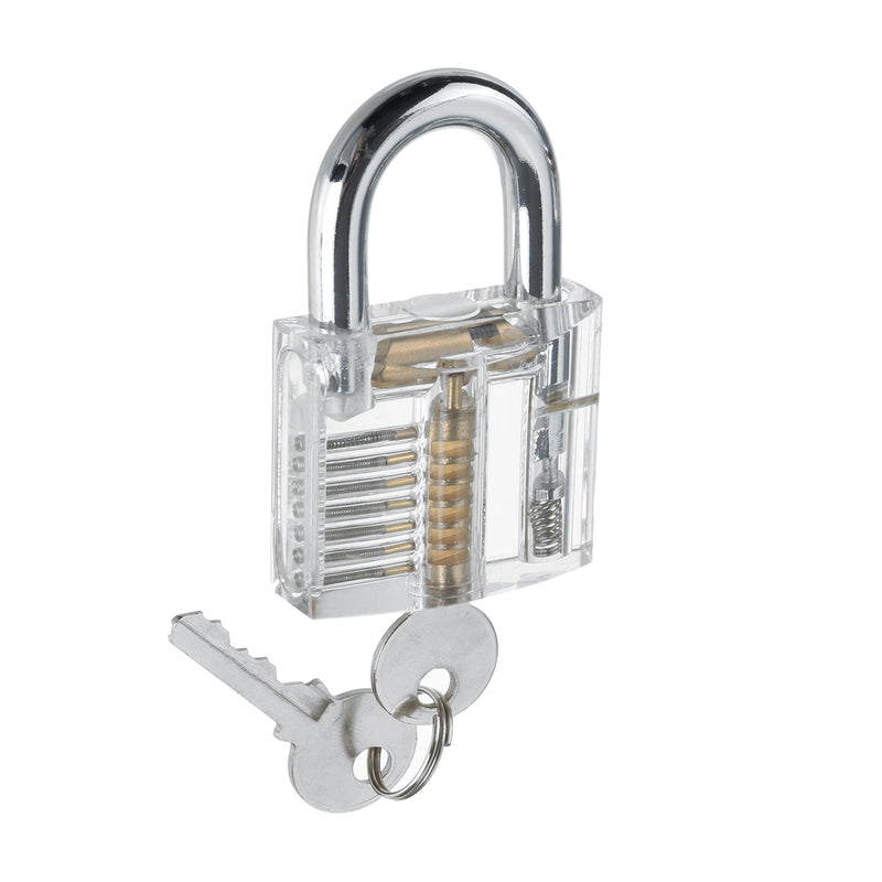 26PCS Locksmith Tools Practice Transparent Lock Kit With Broken Key Extractor Wrench Tool Removing Hooks Hardware Lock Picks