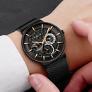 LIGE 9836 Ultra Thin Men Wrist Watch Full Steel Watch Band Business Quartz Watch