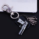 Trendy Keychain Black Alloy Keychain Soft Leather Keychain For Men
