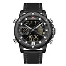 NAVIFORCE 9172 Calendar Luminous Display Quartz Watch Genuine Leather Strap Men Watch