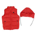 Unisex USB Heating Electric Heated Vest Winter Warm Hooded Jacket Coat Clothing Red