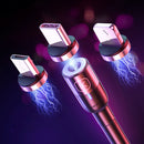 KUULAA Type C 3A LED Light Fast Charging Magnetic Data Cable For Xiaomi 9Pro Redmi K20 Pro K30 Huawei P30 Pro Mate 30 5G Oneplus 7T Pro