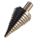 Drillpro 5pcs 4-35mm HSS Step Drill Bit Set Multiple Hole Metric Size with Aluminum Case
