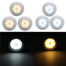 3pcs Battery Powered PIR Motion Sensor 6 LED Night Light White/Warm White Lamp for Hallway Cabinet