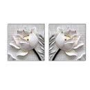 Miico Hand Painted Combination Decorative Paintings Embossed lotus Wall Art For Home Decoration