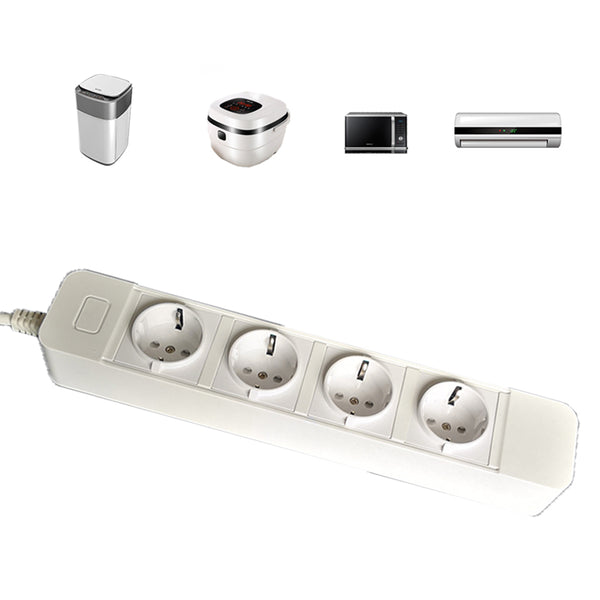 DHEKINGD D500 4 EU Outlets Plug AC Power Charger Wall Socket Plug Power Strip Adapter With Extension Cable Switch Power Outlet