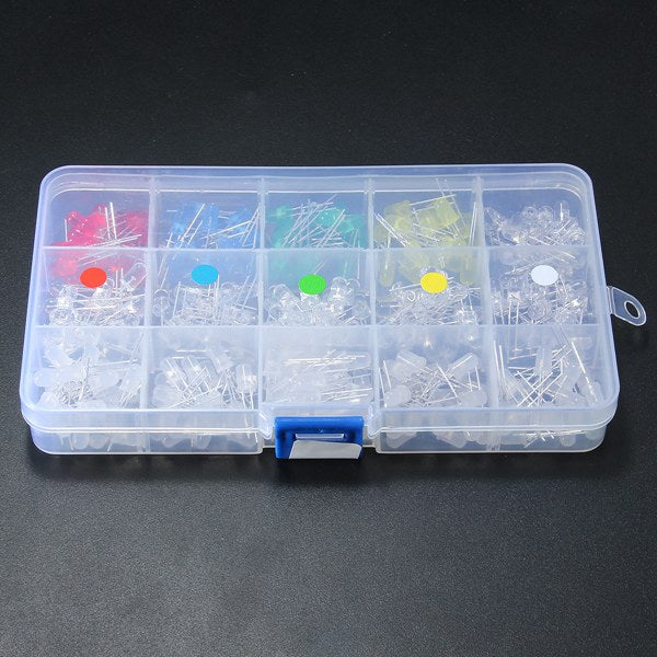 300Pcs 5mm LED Diodes Yellow Red Blue Green White Assortment Light DIY Kit