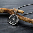Punk Masonic Devil's Eye Titanium Steel Men's Necklace