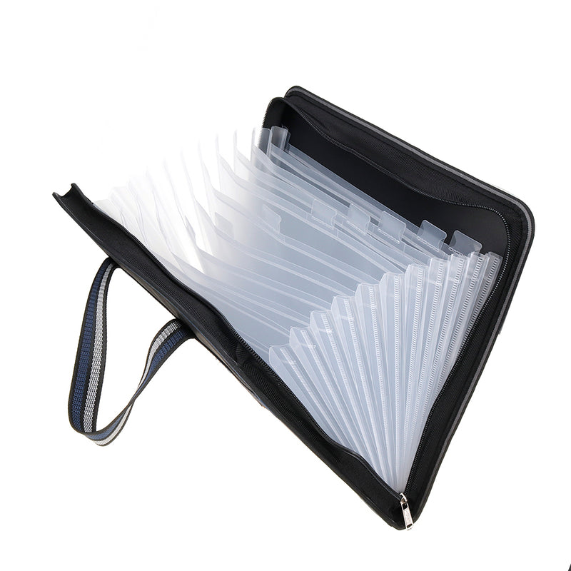 Kobest F6116 Oxford Cloth Multilayer Folder Student Paper Clamp Classification Office Information File Bag