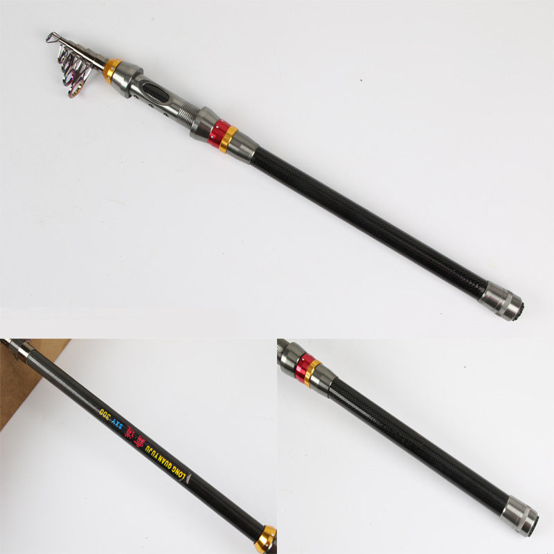 ZANLURE 1.8-3.6m Carbon Fiber Telescopic Fishing Rod Mini Portable Spinning Rod Sea Fishing Rod