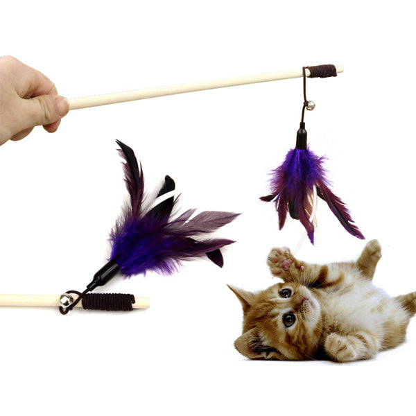 Yani HP-PT1 Pet Tease Cat Stick Pure Goose Feather Wooden Cat Toys Pet Funny Playing Supplies