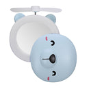 USB Rechargeable Mini Portable Fan with Makeup Mirror Led Light Pocket Handheld Fan