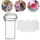 2pcs DIY Nail Art Stamping Set  Image Plate Clear Jelly Silicone Stamper Scraper Cap Transfer Manicu