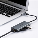 UGREEN CM208 5 in 1 USB3.0 High Speed with Gigabit Ethernet USB Hub Aluminum Alloy Extender Connector Selfcontainning with Power Supply Interface for PC Laptop