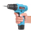 12V Cordless Drill Set Lithium Rechargeable Electric Impact Hand Drill Chuck + 8 Drill Bits+Battery