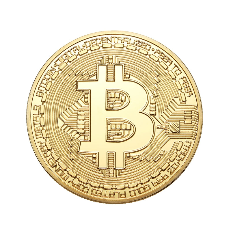 1Pcs Gold Bitcoin Model Commemorative Coins BTC Metal Coin Decorations