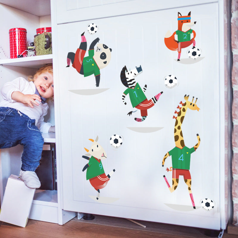 Miico SK7182 Animal Football Team Children's Room Cabinet Sticker Door Sticker Wall Sticker DIY Stickers
