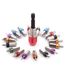 19Pcs Screwdriver Bit Set Multifunction S2 Magnetic Slotted Cross Hexagon Torx Screwdriver Bits with Quick Release Hex Chuck Extension Adapter Cabin Style Storage Case