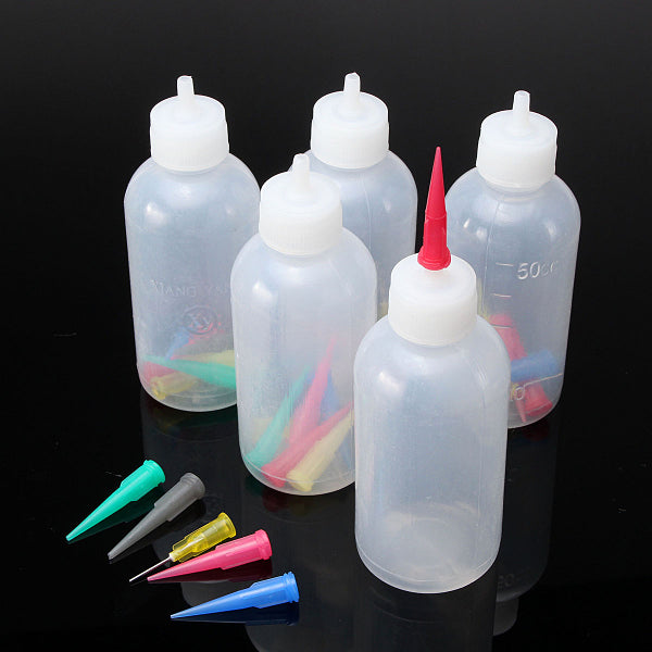 5Pcs 9.5X3.5CM Plastic Jam Painting Squeeze Bottles with Nozzles