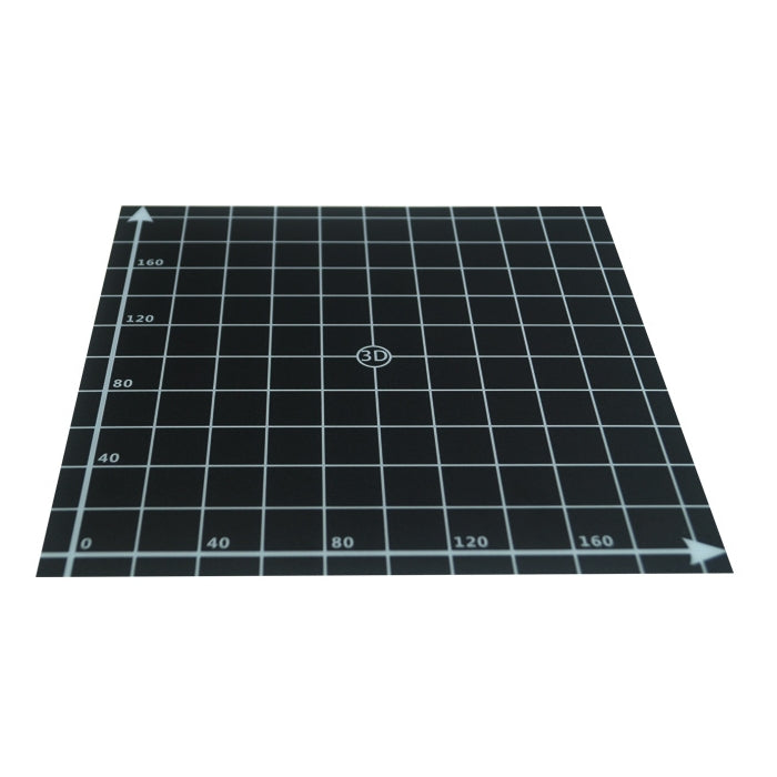 220*220mm Black Square Scrub Surface Hot Bed Platform Sticker Sheet With 1:1 Coordinate