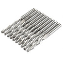 Drillpro 10pcs 1/8 Inch Shank Spiral Ball Nose End Mill 22mm Cutting Length CNC Milling Cutter