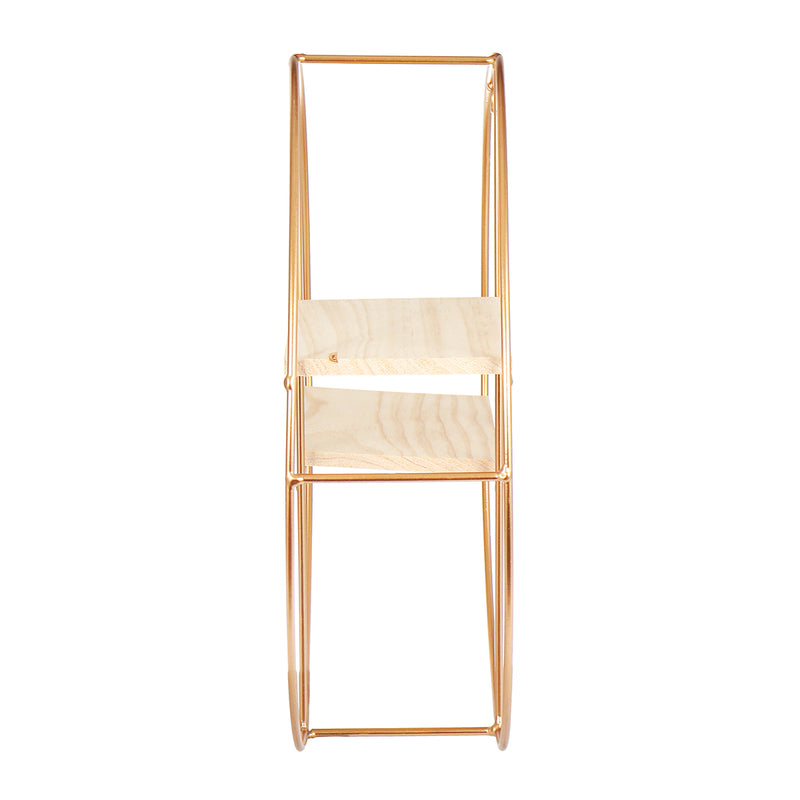 Nordic Geometric Wood Iron Wall Shelf Plant Display Rack Storage Cafe Home Decorations