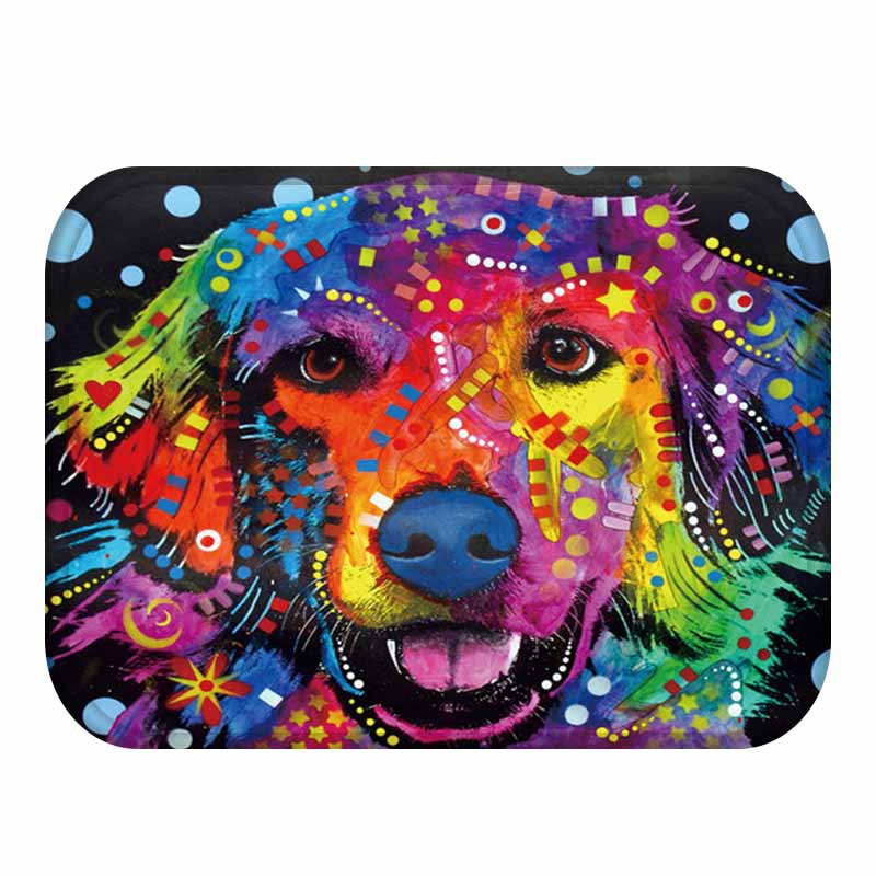 KCASA KC-M1 40x60cm Animal Dog Painting Mat Coral Fleece Rug Absorbent Bathroom Anti Slip Carpet