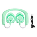 Portable USB Rechargeable Fan Neckband Lazy Neck Hanging Dual Cooling Mini Fan