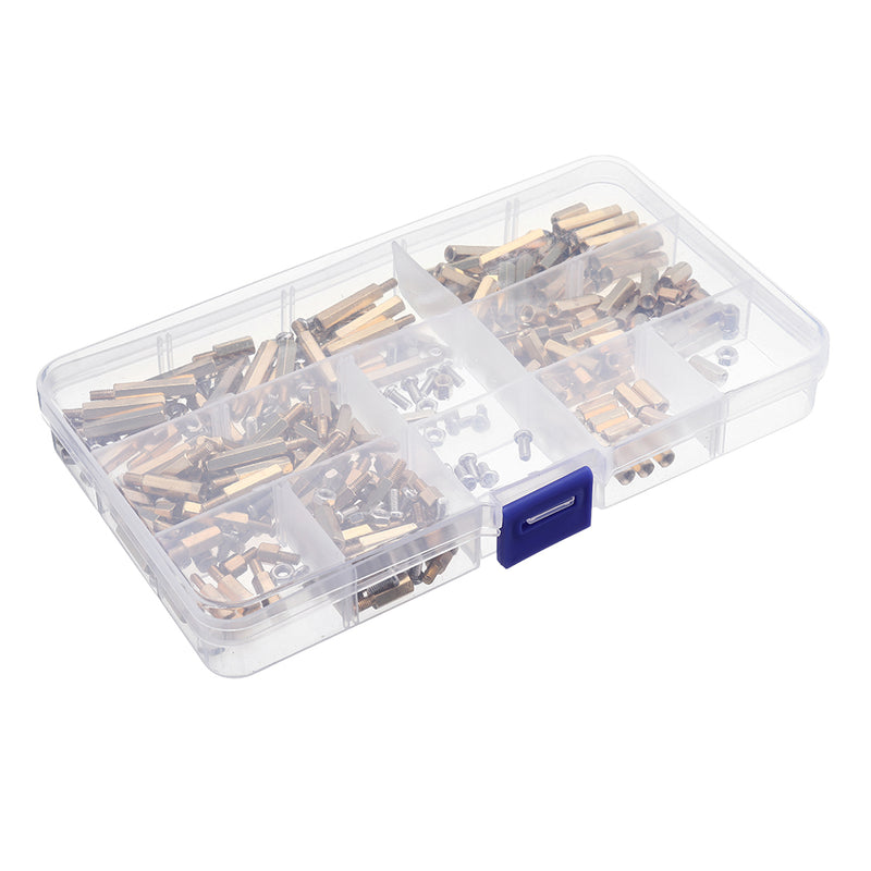 Suleve M3BH5 300Pcs M3 Brass Hex Column Standoff Support Spacer Pillar For PCB Board Screw Nut Assortment Set