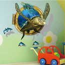 Miico 3D Creative PVC Wall Stickers Home Decor Mural Art Removable Sea Turtle Decor Sticker