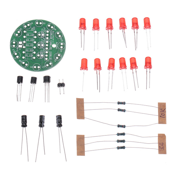 20pcs DIY Red LED Round Flash Electronic Production Kit Component Soldering Training Practice Board